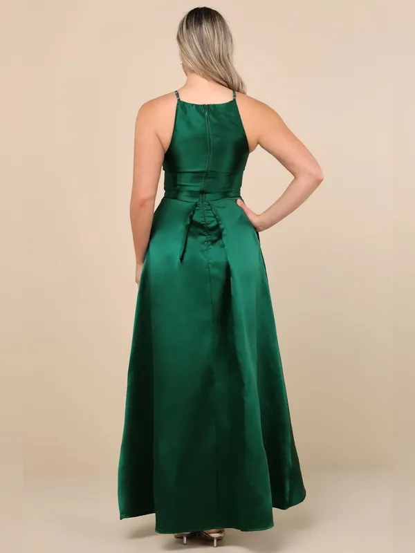 Lulus Broadway Show Emerald Green High-Low Gown Size Small NWT - Image 6