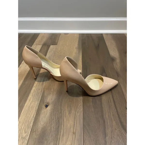 Jessica Simpson Beige Patent Leather Pointed Toe Pumps Size 8.5 - Image 6