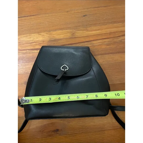 Kate Spade Adel Medium Flap Backpack Bag Black Grain Leather WKRU6412 - Image 9