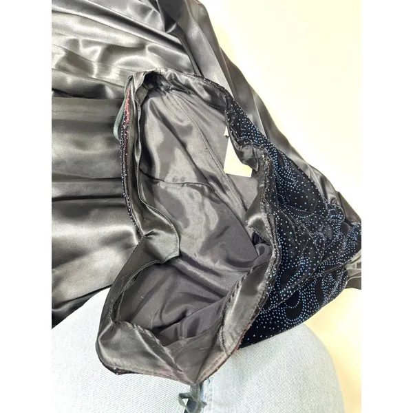 Gunne Sax Jessica McClintock Vintage Strapless Ball Gown Blue, Black 7 - Image 9