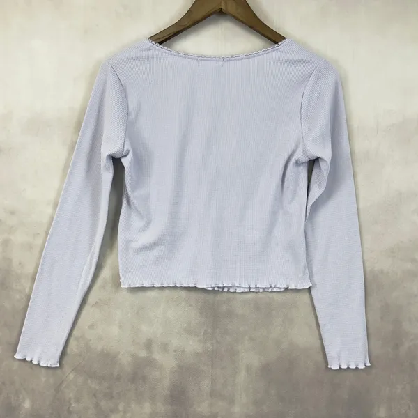 Stitch Pine Womens Waffle Knit Top Medium Purple Y2K‎ Soft Girl Fairy Grunge - Image 6