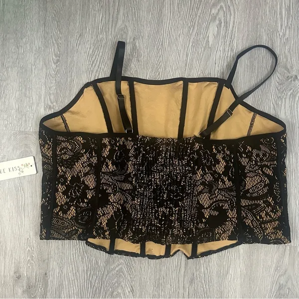 NWT Women’s 2X Black Bustier Corset Top Stretchy Sexy Whimsigoth Fairy Grunge‎ - Image 2