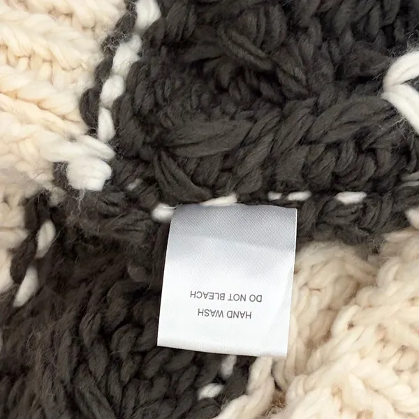 CHICWISH Color Block Hand Knit Chunky Cardigan Sweater Smoke Medium Large - Image 13