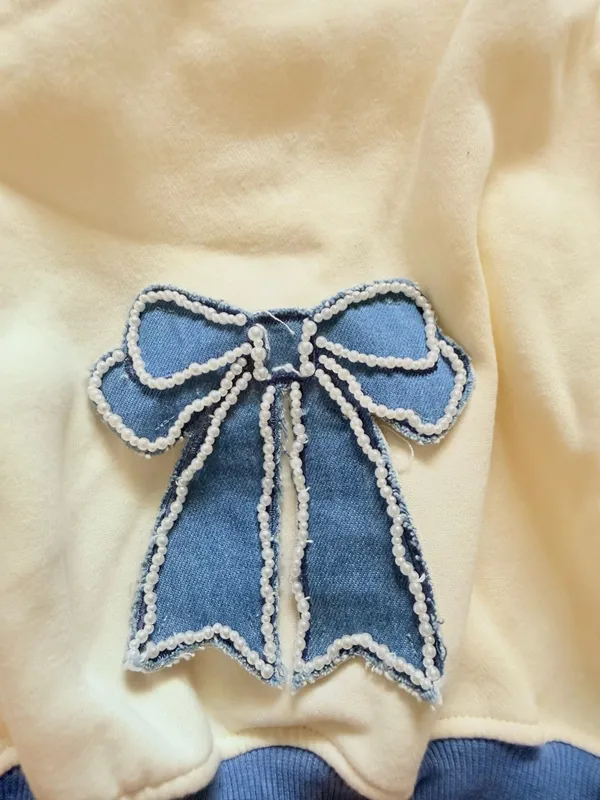 Denim bow sweater Yellow Size L - Image 2