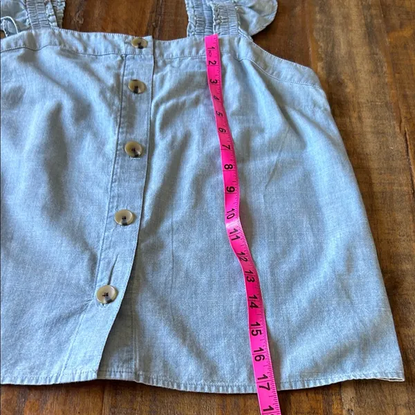 J. Crew Blue Button-Front Ruffle Blouse - Image 9