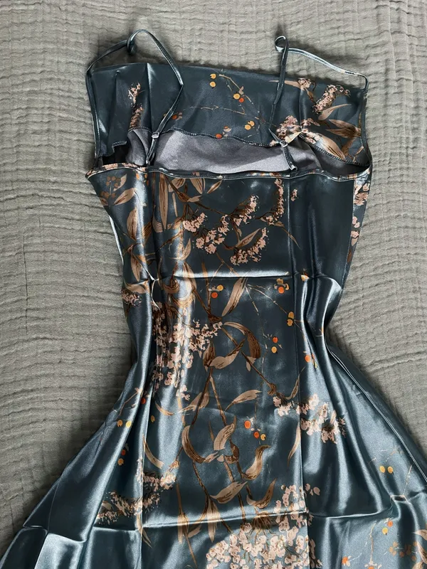 Silk Slip Dress Multi Size L - Image 5