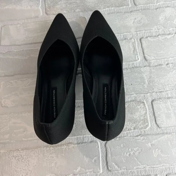 French Connection Kitten Heels Womens 7.5 Black Pointed Closed Toe‎ Solid Knit - Image 4