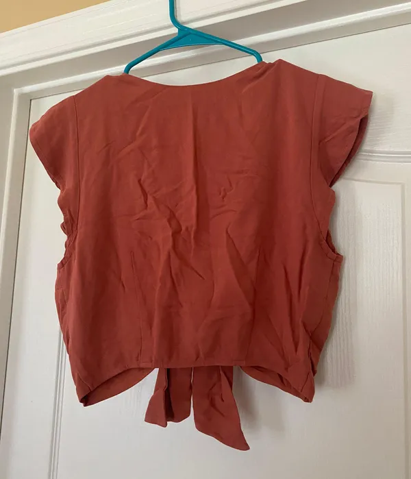 Abercrombie Cinnamon Rust Crop Tie Front - Image 6
