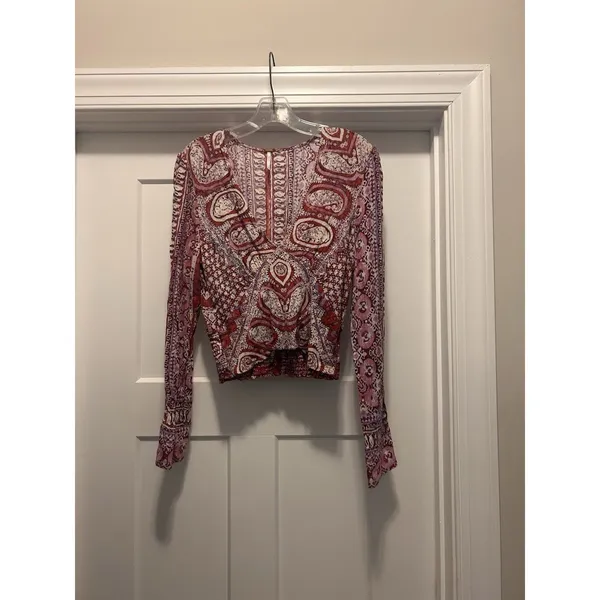 Free People Wild & Free Paisley Crop Top Size Medium Boho Bohemian Festival Fair - Image 2