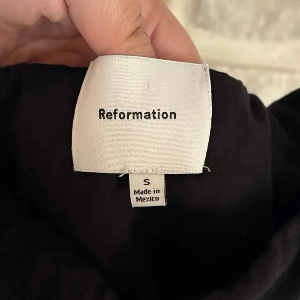 Reformation Black Strapless Mini Dress Size Small - Image 3
