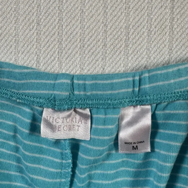 Victoria’s Secret Women’s Medium Blue Striped Lounge Sleep Shorts Drawstring - Image 6