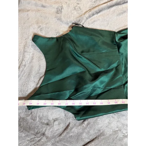 NWT Alfred‎ Sung Size 4R HUNTER GREEN HIGH LOW BRIDESMAID DRESS Formal - Image 9