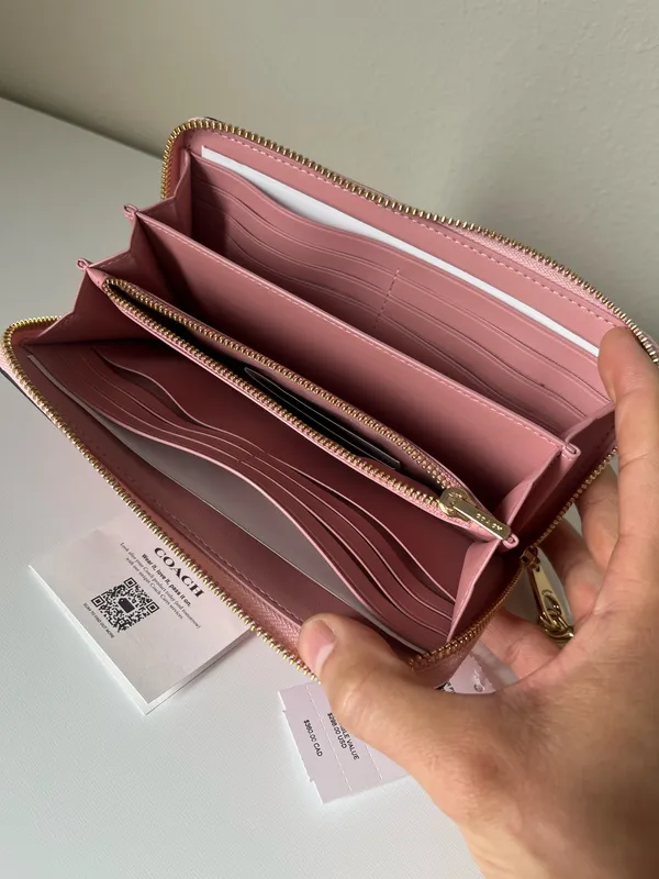 Coach Long Zip Around Wallet In Signature Canvas - Image 5