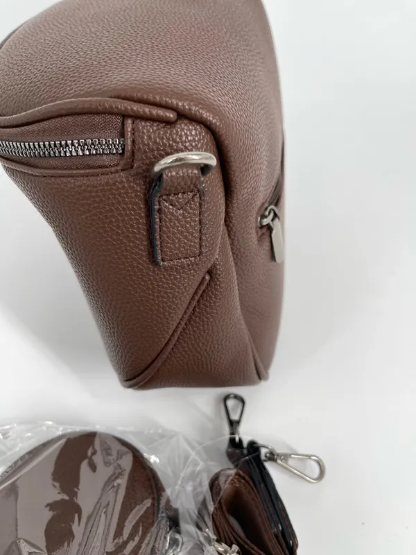 Brown Crossbody Saddle Bag‎ with Coin Pouch - Women - Image 5