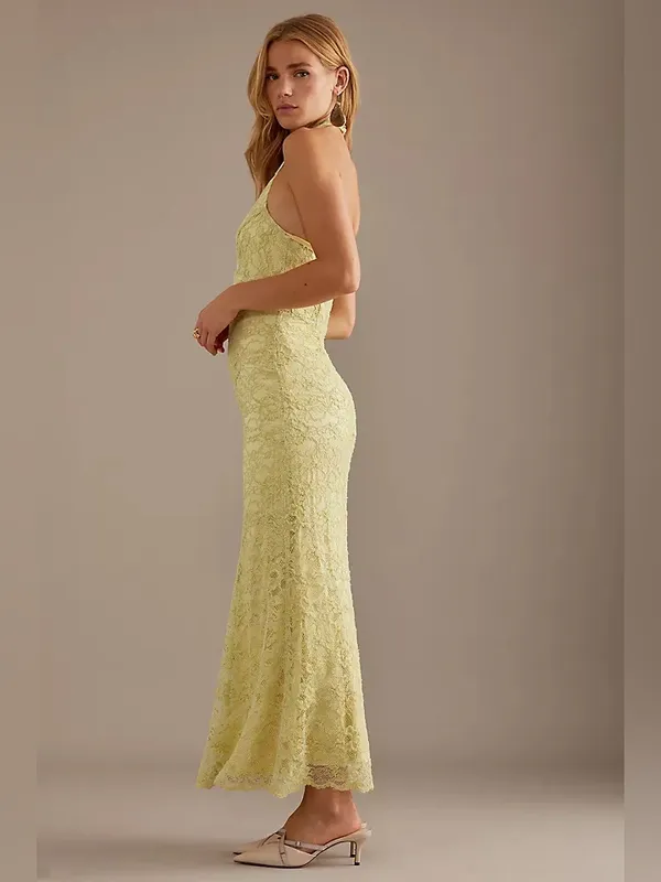 Anthropologie Bardot Evana Lace Halter Midi Dress - Image 2