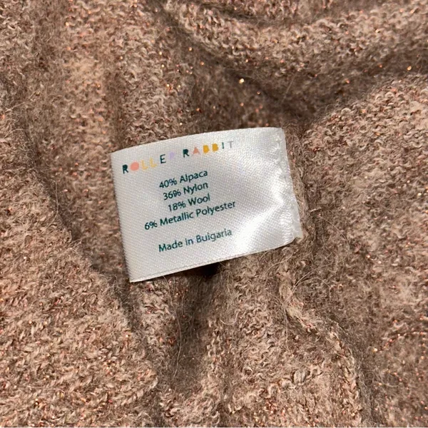 Roller Rabbit Women’s Size S Camel Tan Lurex Shine Moxie Sweater Cardigan - Image 10