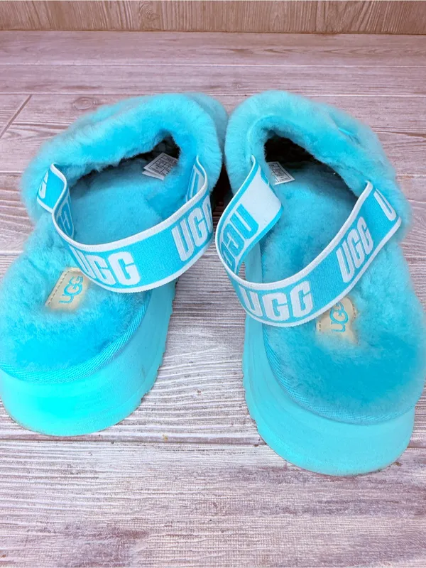 UGG Women's Disco Platform Slide Tide Pool 9 fluffy wool sandals shoes slip on - Image 8