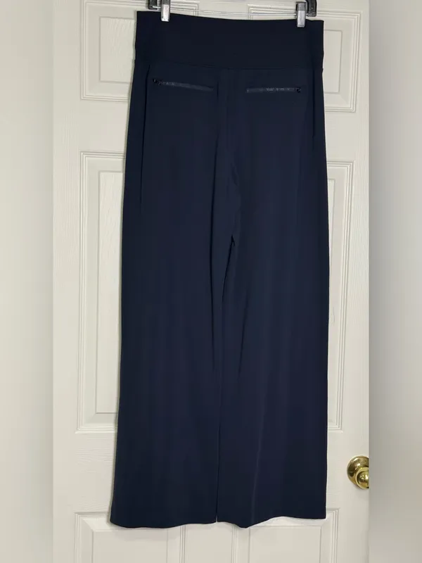 Athleta Venice Colorblock Wide Leg Navy Pants Size M - Image 9