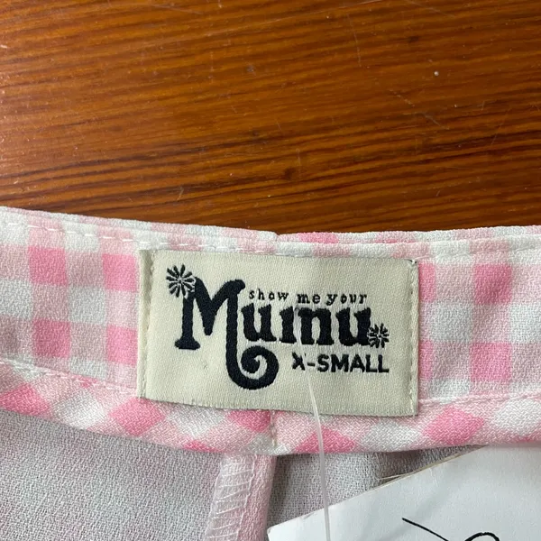 NWT Show Me Your Mumu Great Wrap Shorts Strawberry Shortcake Gingham Skort XS💛 - Image 12