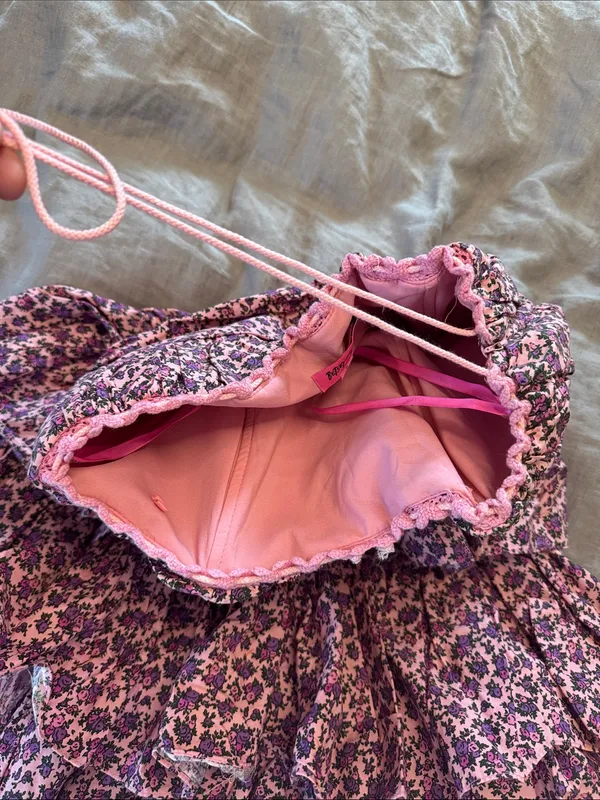 Betsey Johnson Pink Floral Tiered Ruffle Dress - Image 10
