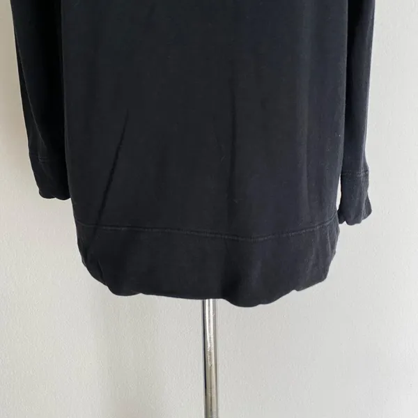James Perse Cotton Relaxed Clean Raglan Sleeve Supima Pullover Sweatshirt Black‎ - Image 6