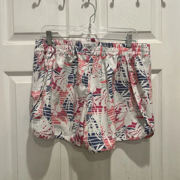 Columbia PFG Womens Large‎ Sandy River Fishing Shorts Tropical Floral Pink White - Image 4