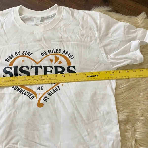 Source Unknown New unworn White Sisters Love Graphic Print T-shirt Size M - Image 4