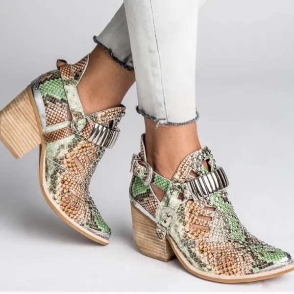 Jeffrey Campbell Calhoun Snakeskin Booties NEW - Image 2