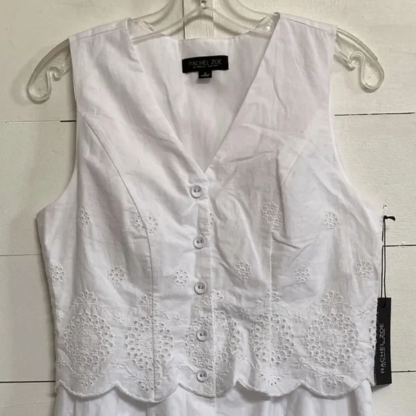 Rachel‎ Zoe White Crochet Lace Midi Dress Sleeveless NWT Small Boho Cottagecore - Image 7