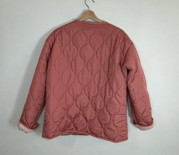 G.H. Bass pink quilted jacket size large - Image 4