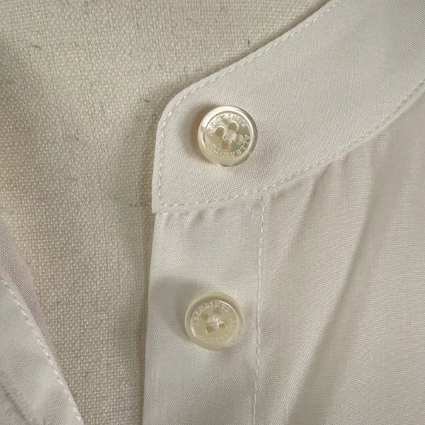 AllSaints Percy Pleated Tail Relaxed Fit Shirt White Band Collar Women US 8 - Image 12