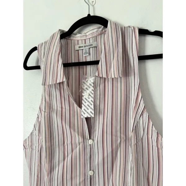 NWT Urban Outfitters Party Girl Sleeveless Shirt Vest Large Pink Y2K Academia - Image 5