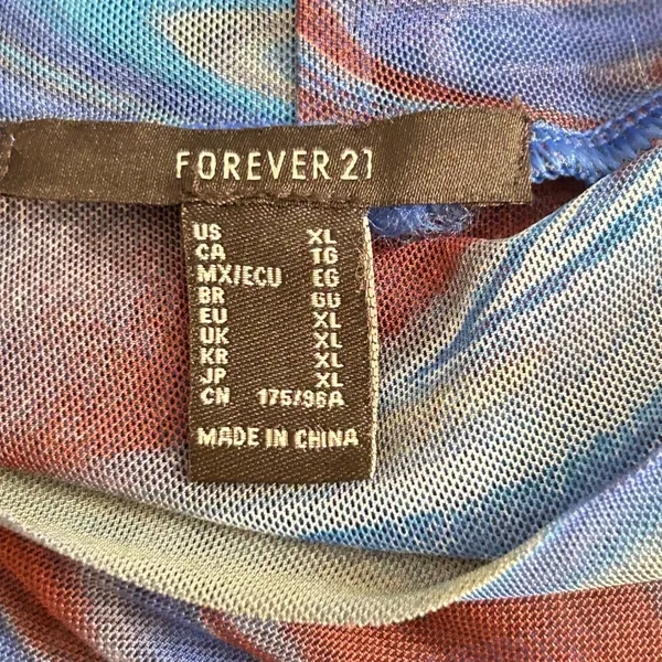 Vintage Forever 21‎ Sheer Top Blue XL - Image 7