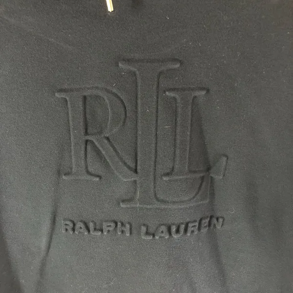 Lauren Ralph Lauren Black Label Womens Pullover Hoodie Embossed Logo 2XS - Image 2