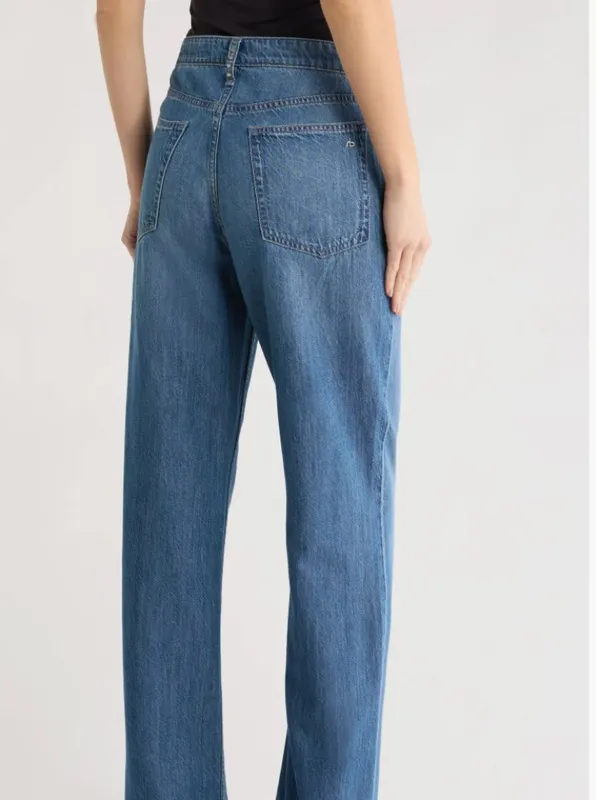 NWT rag & bone Lori Wide Leg Jeans 28, ACID WASH STUD - Image 3