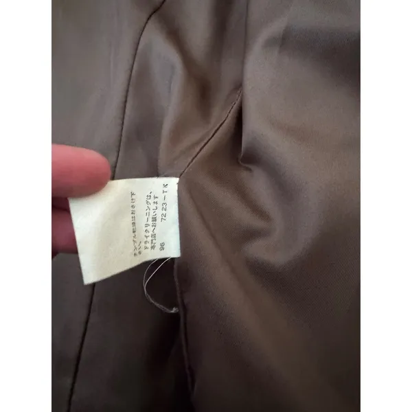 Ined Brown Wool Blend Single Breasted Coat Martingale Back Size 2 Made in Japan - Image 5