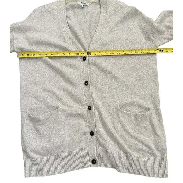 Madewell Long Cardigan Sweater Marled Flax Size Medium - Image 5