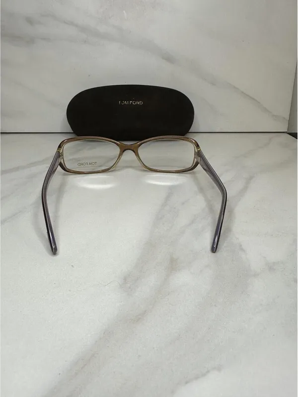 Tom Ford Women's brown lilac rectangular eyeglasses 54-16-135 w/ hard case - Image 3