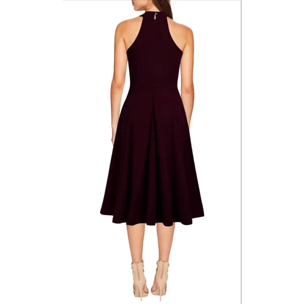 NEW WOOSEA Sleeveless Halter Neck A-Line Cocktail Pockets Dress M - Image 2