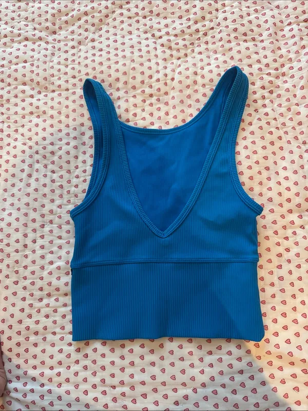 lululemon athletica Blue Ribbed Tank Top - Image 3