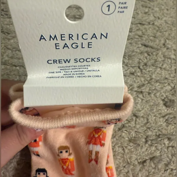 Aerie American Eagle AE Red Pink Christmas Graphic Women’s Crew Socks Set - Image 10