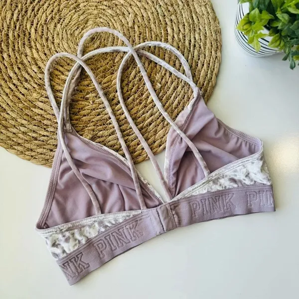 Victoria's Secret PINK Crushed Velvet‎ Bralette Size Medium - Image 4
