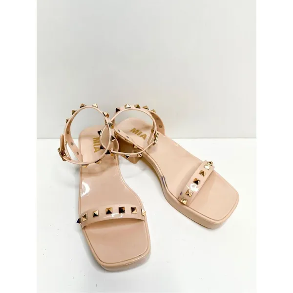 MIA Sandals Womens Size 6 Pink Studded Chunky‎ Heel Y2K - Image 4