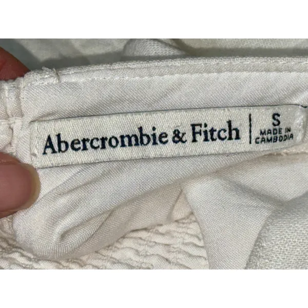 Abercrombie & Fitch White Linen Square Neck Sleeveless Halter Mini Dress Size S - Image 7