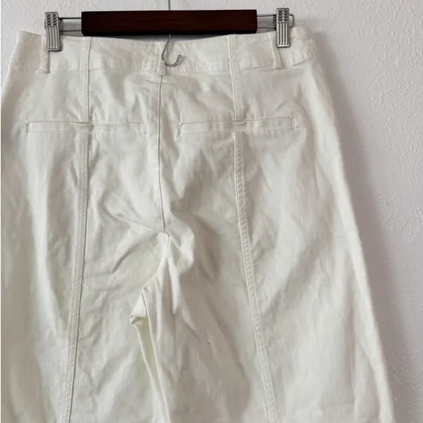 Universal Threads 8 Wide Leg Cropped Stretch Pants NWT Ivory High Rise - Image 3