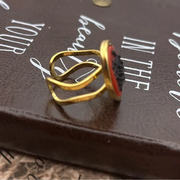 Handmade Black Rose Cameo Ring Romantic Goth Whimsigoth Witchy - Image 5