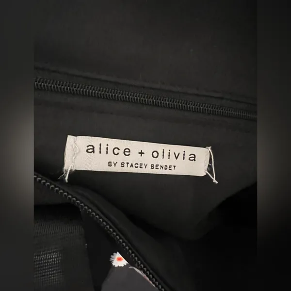 Alice + Olivia Stacey Bendet Daisy Travel Tote Black White Bag‎ - Image 5