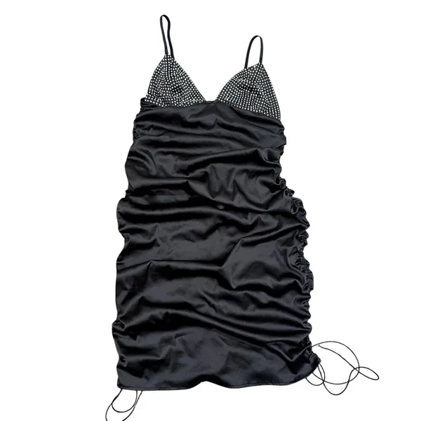 For Love & Lemons Mirage Mirrored Dress with Rhinestone in Black, Size XL​ - Image 4