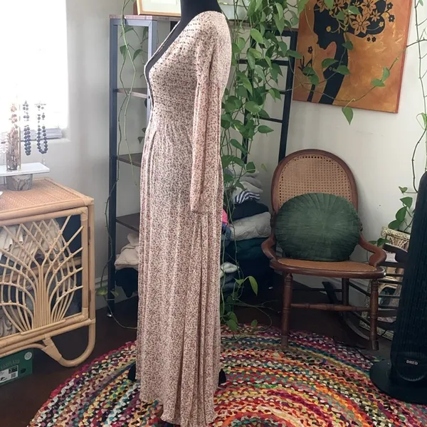 Free People Intimately Kadence Dusty Floral Boho Hippie Kimono Maxi Duster Robe - Image 3