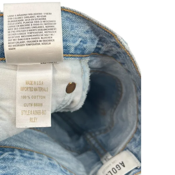 Agolde Riley High‎ Rise Straight Crop Jeans Denim Shatter Wash Blue Size 24 - Image 13